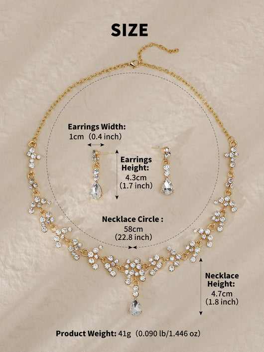 Conjunto de Aretes y Collar con Perlas y Cristales para Mujer - Image 48