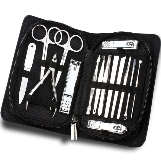 Juego de 15 Herramientas de Pedicura en Acero Inoxidable Profesional