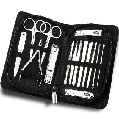Juego de 15 Herramientas de Pedicura en Acero Inoxidable Profesional