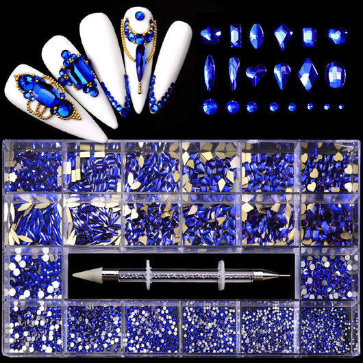 Set de Cristales y Strass para Uñas en Caja de 21 Compartimentos - Image 25