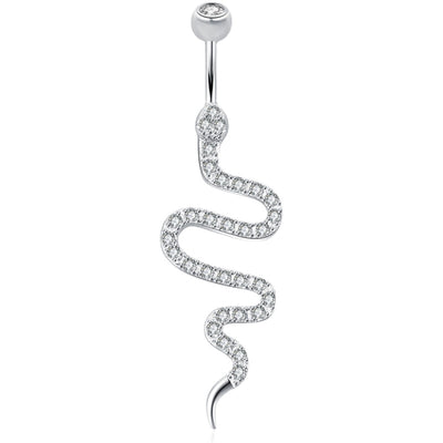 Piercing Ombligo Plata de Ley con Diseño de Serpiente y Circonita - Image 8