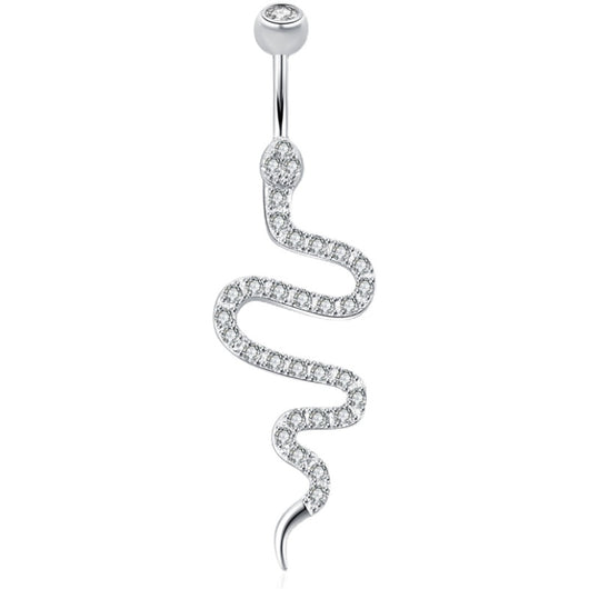 Piercing Ombligo Plata de Ley con Diseño de Serpiente y Circonita - Image 8