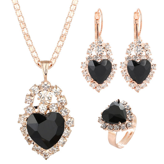 Collar Colgante de Cristal Amor Incrustado