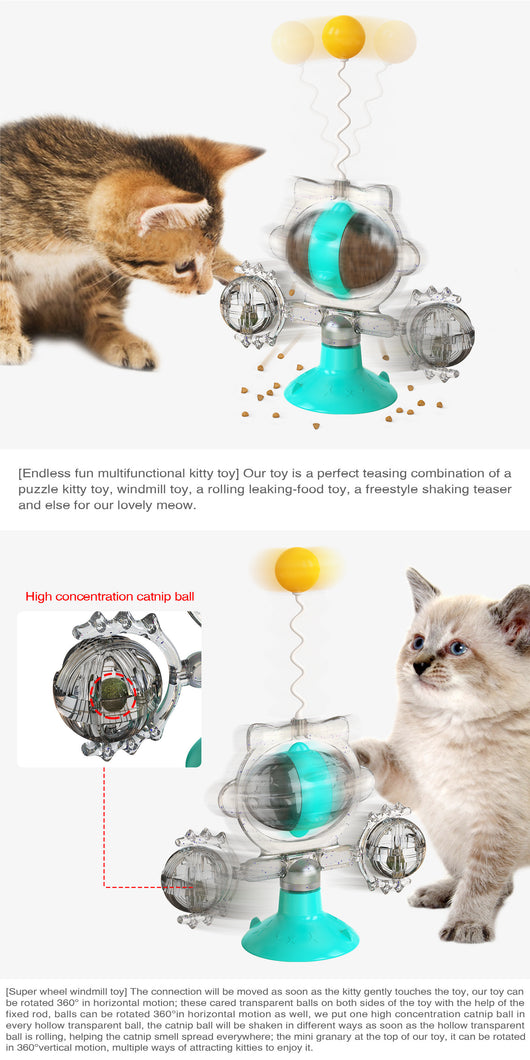 Juguete Interactivo para Gatos con Pelota Dispensadora y Ventosa - Image 9
