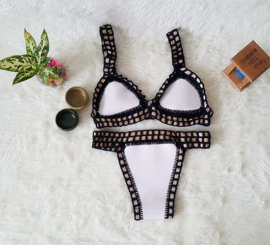 Bikini Tejido a Mano Multicolor - Traje de Baño Crochet Elástico para Mujer - Image 10