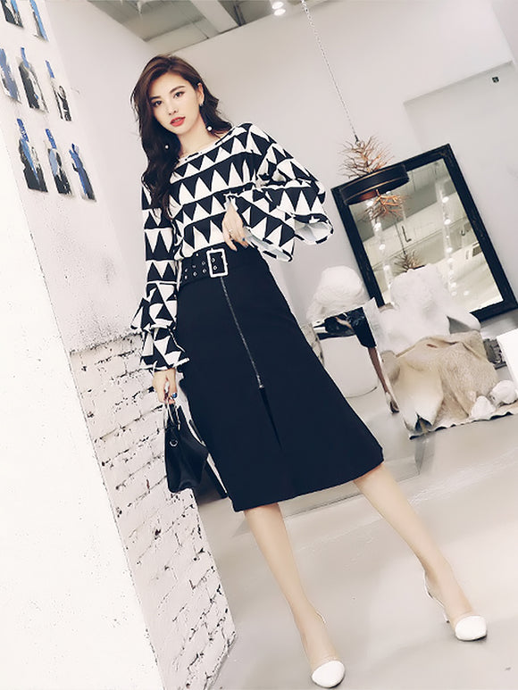 Traje Ejecutivo Dos Piezas Falda Midi Estilo Western