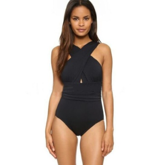Traje de Baño Enterizo Reductor con Cruce en el Pecho - Talla Grande