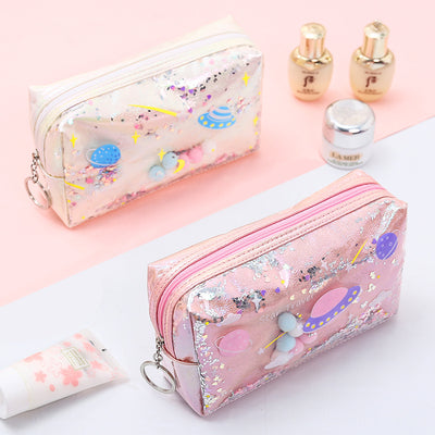 Bolsa de Maquillaje con Efecto Arenilla y Monedero Integrado - Image 2