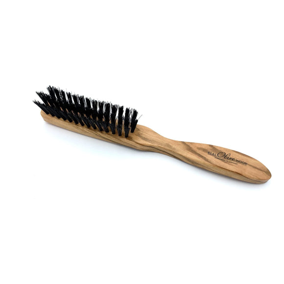 Olive Wood Hair Brush with Boar Bristles - 3 Rows