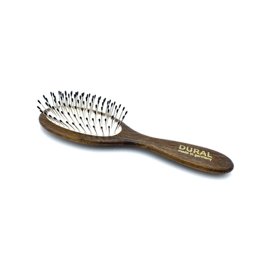 Dural Hair Brush For Styling &amp; Care Rubber Cushion Steel Pins with Plastic Ball Tips Beech Wood