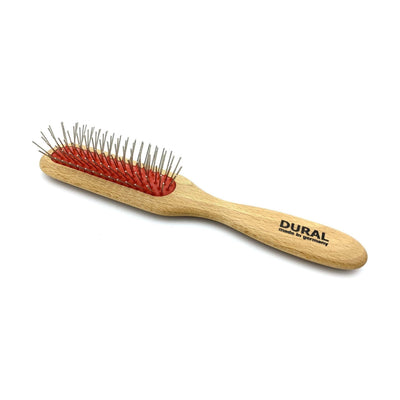 Escova de cabelo Dural para pentear e cuidar, almofada de borracha com pontas de aço, madeira de faia