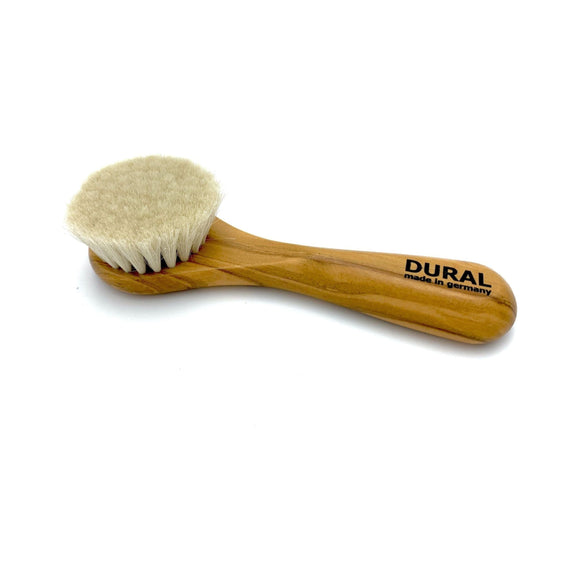 Dural Escova Facial e Corporal Cerdas Naturais de Pelo de Cabra Cabo de Madeira de Oliveira