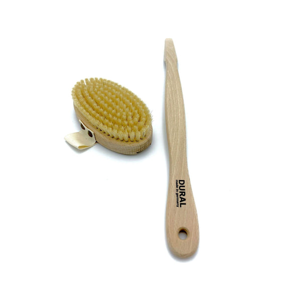 Natural Bath Brush with Pure Bristles and Wooden Handle