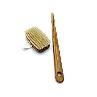Dural Bath & Massage Brush Light Natural Bristles Olive Wood - Tekeno