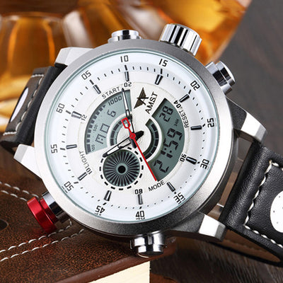 Reloj Casual Doble para Hombre - Resistente al Agua con Correa Ajustable