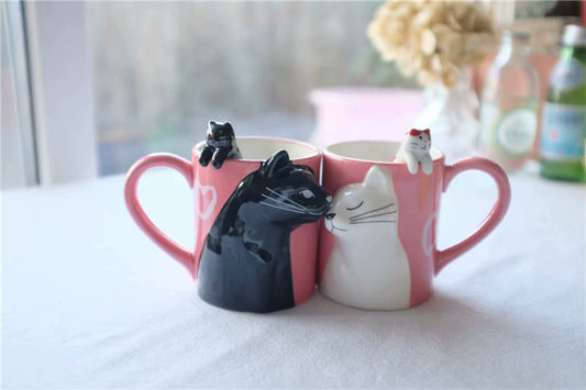 Taza Artesanal para Pareja Gatos Enamorados - Image 2