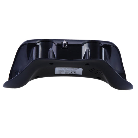 Black wireless keyboard attachment for PS4 game controller, featuring a full QWERTY layout and 3.5mm audio jack. - Image 5