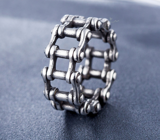 Anillo de Cadena Acero Inoxidable Estilo Punk Rock para Hombre