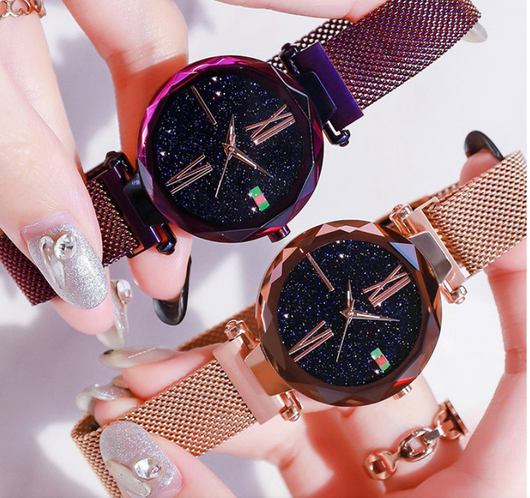 Reloj Mujer Cielo Estrellado con Malla Magnética y Cristal de Cuarzo - Image 11