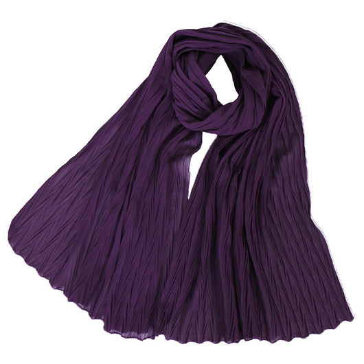 Pañuelo Femenino de Algodón Arrugado en Colores Sólidos - Image 28