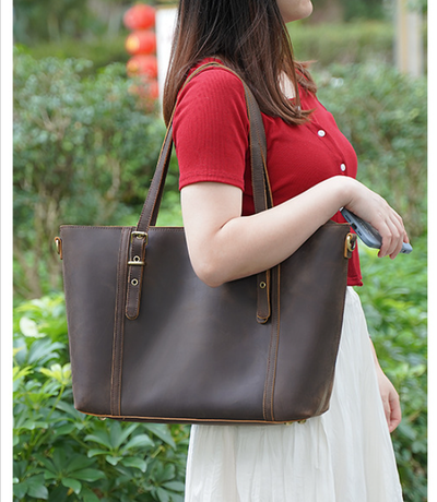 Bolso de Cuero Genuino Estilo Vintage para Mujer - Bolsa Tote Elegante - Image 3