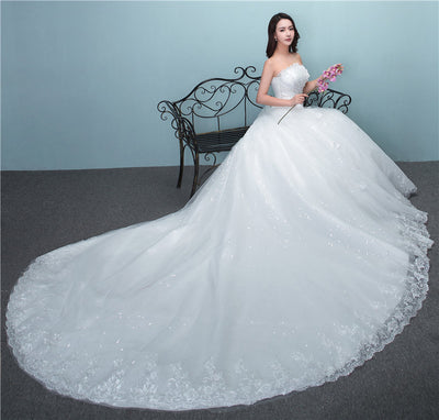 Vestido de Novia Elegante Talla Grande con Cola Larga - Fabricante Mayorista - Image 5