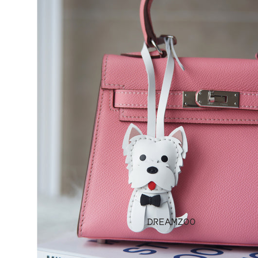 Llavero West Highland White Terrier en Cuero - Accesorio Zodíaco para Bolso