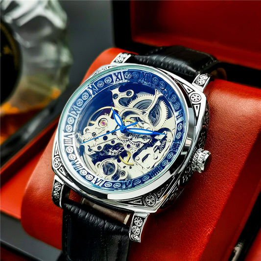 Reloj Mecánico Tourbillon Doble Cara con Esfera Luminosa para Hombre