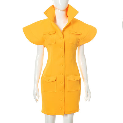 Vestido Abrigo Slim Fit Cuello Alto en Algodón Transpirable - Image 15