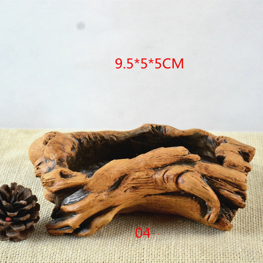 Maceta Decorativa de Madera Retro con Raíces Naturales - Image 5