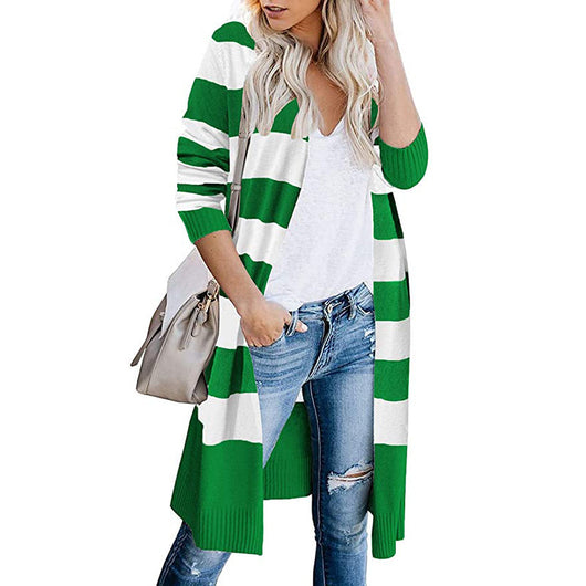 Cardigan de Punto con Rayas Contrastadas para Mujer - Image 16