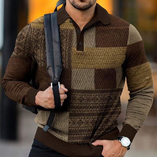 Camisa Casual con Estampado Digital y Cuello Solapa para Hombre