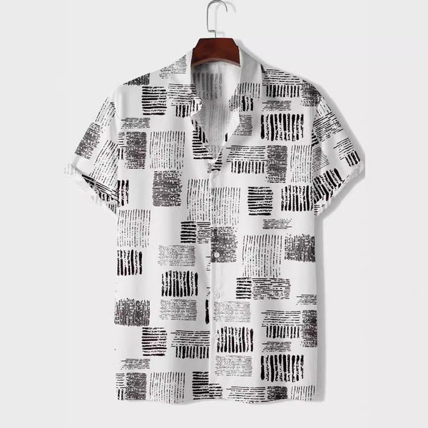 Camisa Casual de Hombre con Rayas Estampadas