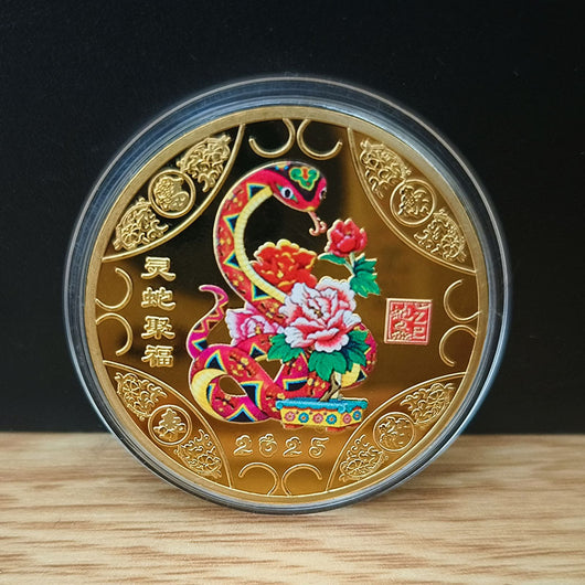 Medalla Conmemorativa Año de la Serpiente Chapada en Oro y Plata - Image 10