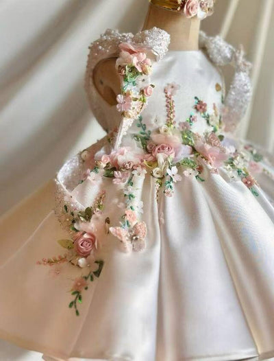 Vestido de Princesa Floral Retro para Cumpleaños Infantil - Image 13