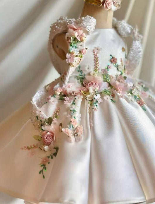 Vestido de Princesa Floral Retro para Cumpleaños Infantil - Image 13