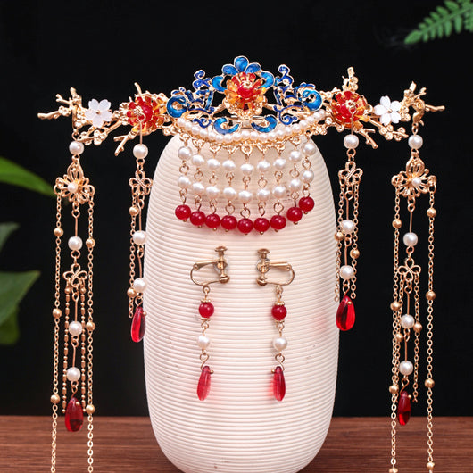 Juego Completo de Accesorios para Cabello Estilo Antiguo con Corona de Hada y Peineta Mariposa - Image 12