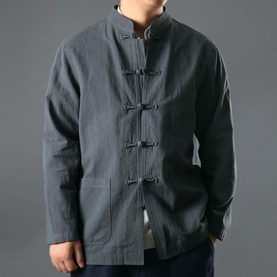 Chaqueta de Lino Casual para Hombre de Manga Larga - Image 5