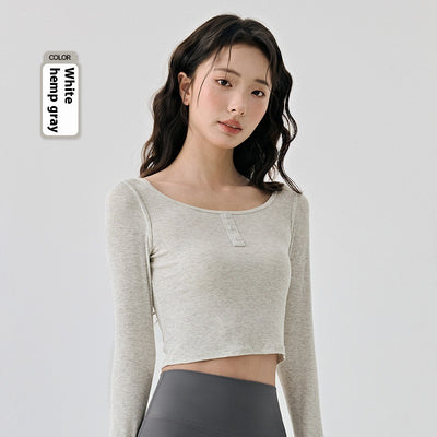Top de Yoga Ajustado de Manga Larga - Diseño Reductivo para Fitness y Running - Image 3