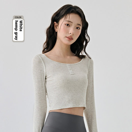 Top de Yoga Ajustado de Manga Larga - Diseño Reductivo para Fitness y Running - Image 3