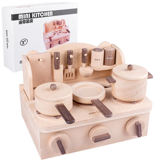 Cocina de Juguete de Madera con Accesorios Educativos para Niños