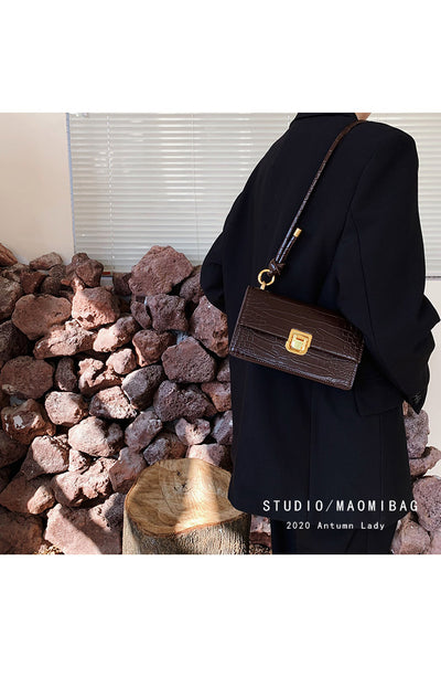 Bolso Baguette de Hombro Único con Patrón Texturizado - Image 11