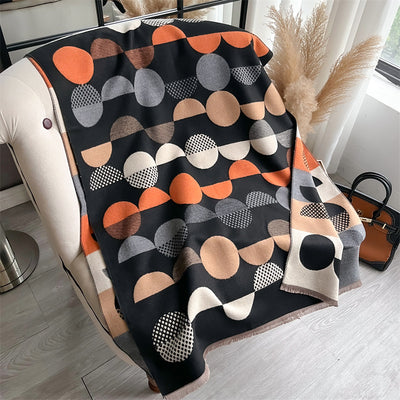Bufanda Chaleco de Cachemira Cálida con Tejido Jacquard y Borlas - Image 25