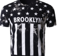 Camiseta Casual con Estampado de Estrella de Cinco Puntas