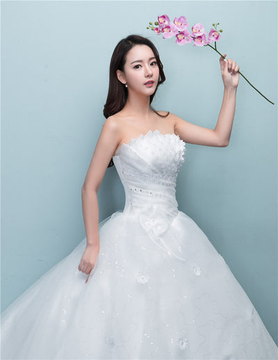 Vestido de Novia Elegante Talla Grande con Cola Larga - Fabricante Mayorista - Image 3