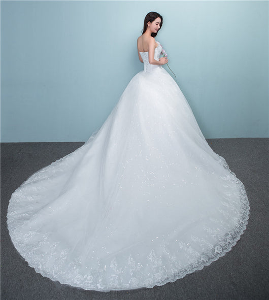 Vestido de Novia Elegante Talla Grande con Cola Larga - Fabricante Mayorista - Image 2