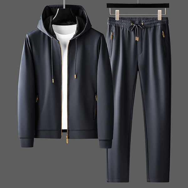 Suéter Casual de Dos Piezas con Cierre - Diseño Bicolor Acolchado