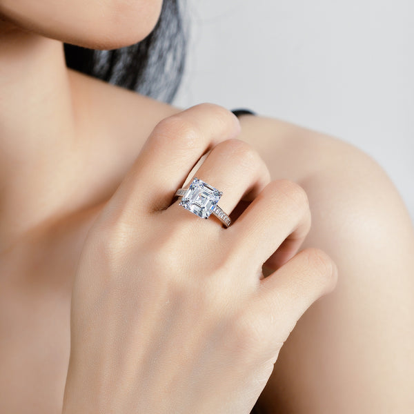 Anillo de Moissanita 5 Quilates en Plata S925 para Mujer