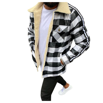 Abrigo Largo de Cuadros para Hombre con Forro Polar Suave - Image 2