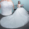 Vestido de Novia Elegante Talla Grande con Cola Larga - Fabricante Mayorista